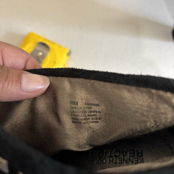 Kenneth Cole Reaction Open Toe Booties Studded Women 8 Black Leather Upper - Picture 9 of 10